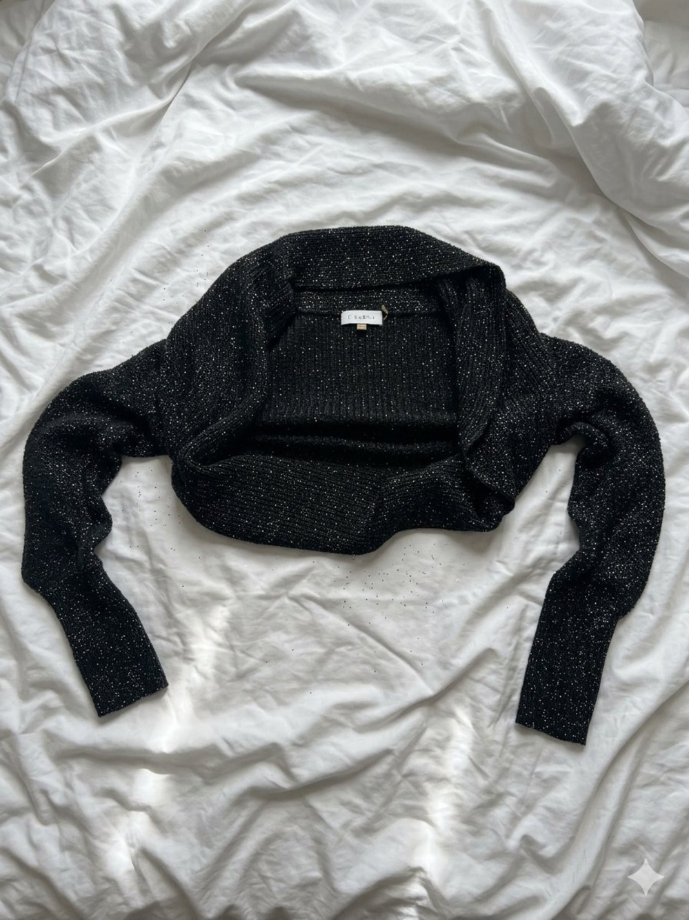 Calvin Klein Black Metallic Cropped Bolero Shrug